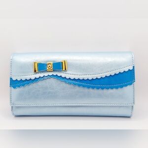 Blue RFID Blocking Large Capacity Wallet Clutch‎ Credit Card Holder